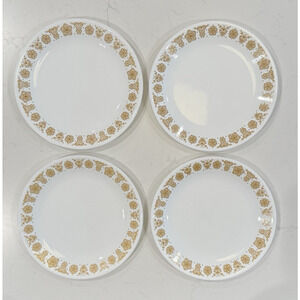 SET OF 4 Corelle BUTTERFLY GOLD Dinner Plates 10 1/4” Vintage Pattern Retired